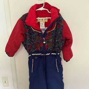 RARE Obermeyer Red and Blue Insulated Ski Suit size 4 Toddler